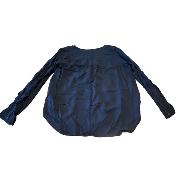 Ann Taylor Loft Navy Peasant Blouse Red Embroidered Details Boho Size small - Picture 6 of 6